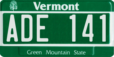 VT license plate ADE141