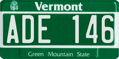 VT license plate ADE146
