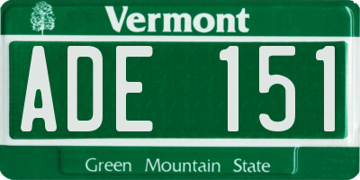 VT license plate ADE151