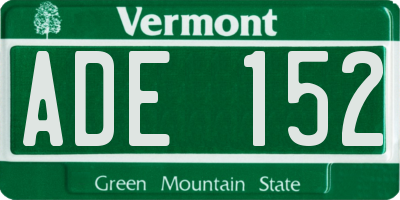 VT license plate ADE152