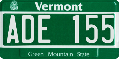 VT license plate ADE155