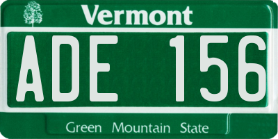 VT license plate ADE156