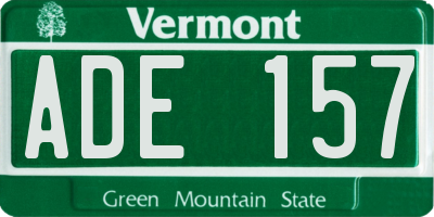 VT license plate ADE157