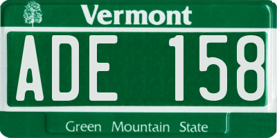 VT license plate ADE158