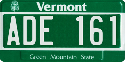 VT license plate ADE161