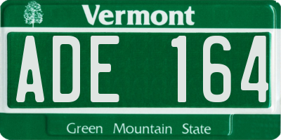 VT license plate ADE164