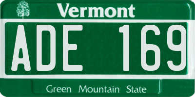 VT license plate ADE169