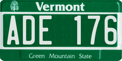 VT license plate ADE176