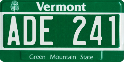 VT license plate ADE241