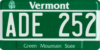 VT license plate ADE252