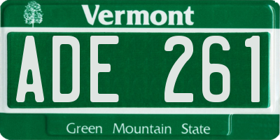 VT license plate ADE261