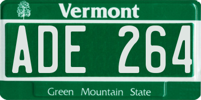 VT license plate ADE264