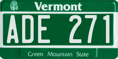 VT license plate ADE271