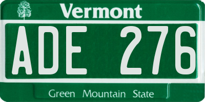 VT license plate ADE276