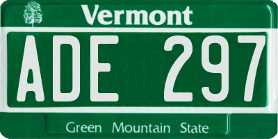 VT license plate ADE297
