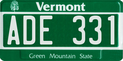 VT license plate ADE331
