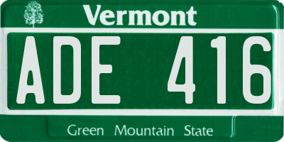VT license plate ADE416