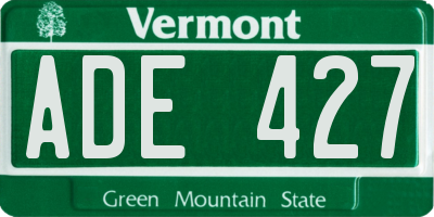 VT license plate ADE427