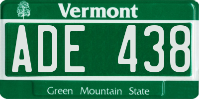 VT license plate ADE438