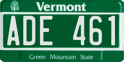 VT license plate ADE461