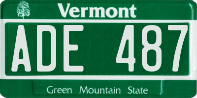VT license plate ADE487