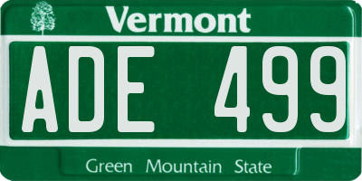 VT license plate ADE499