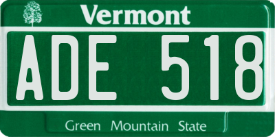 VT license plate ADE518