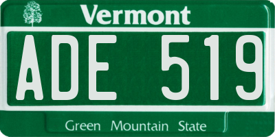 VT license plate ADE519