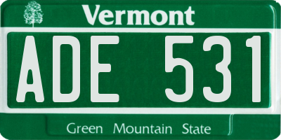 VT license plate ADE531