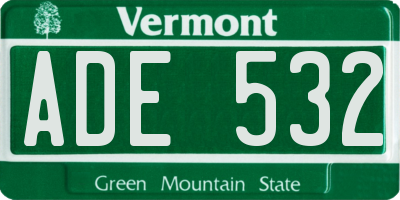 VT license plate ADE532