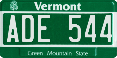VT license plate ADE544