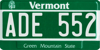 VT license plate ADE552