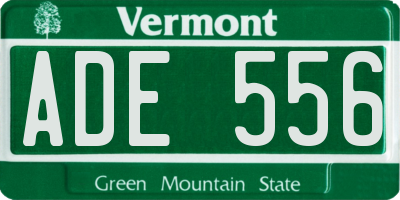 VT license plate ADE556