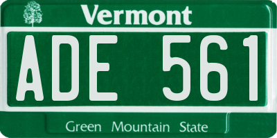 VT license plate ADE561