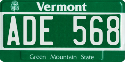 VT license plate ADE568