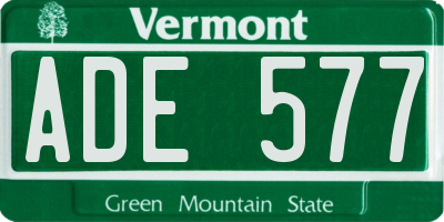 VT license plate ADE577