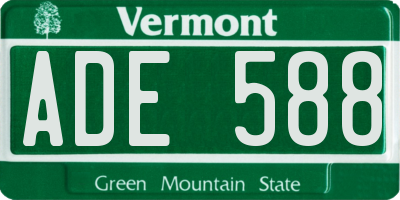 VT license plate ADE588