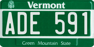 VT license plate ADE591