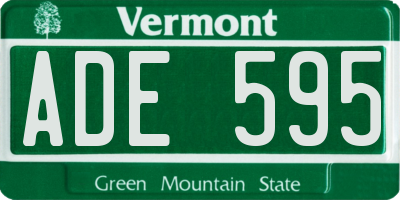 VT license plate ADE595