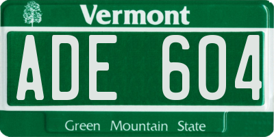 VT license plate ADE604