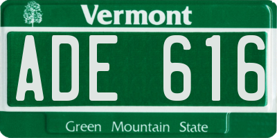 VT license plate ADE616