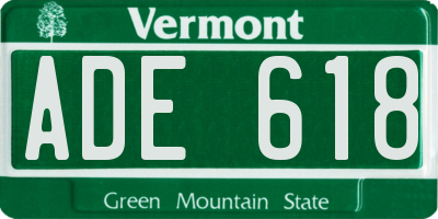 VT license plate ADE618