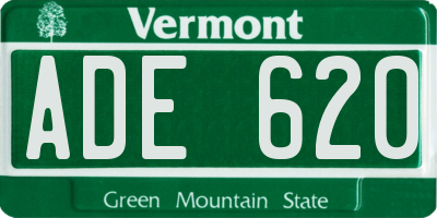 VT license plate ADE620