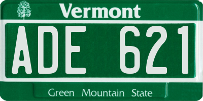 VT license plate ADE621
