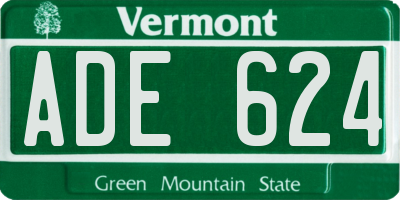 VT license plate ADE624