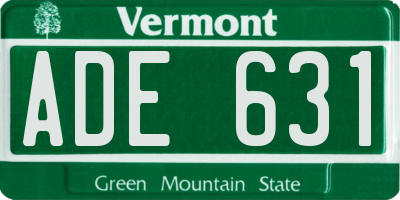 VT license plate ADE631