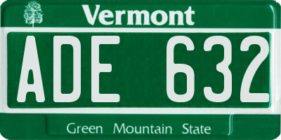VT license plate ADE632