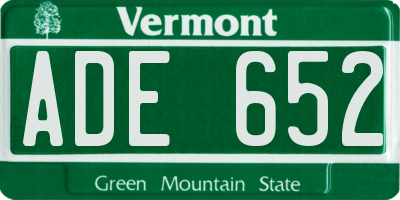 VT license plate ADE652