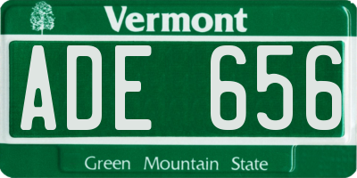 VT license plate ADE656