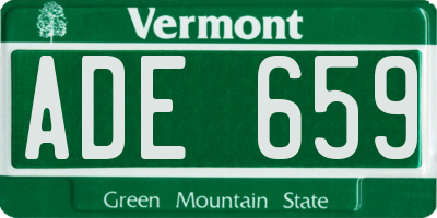 VT license plate ADE659